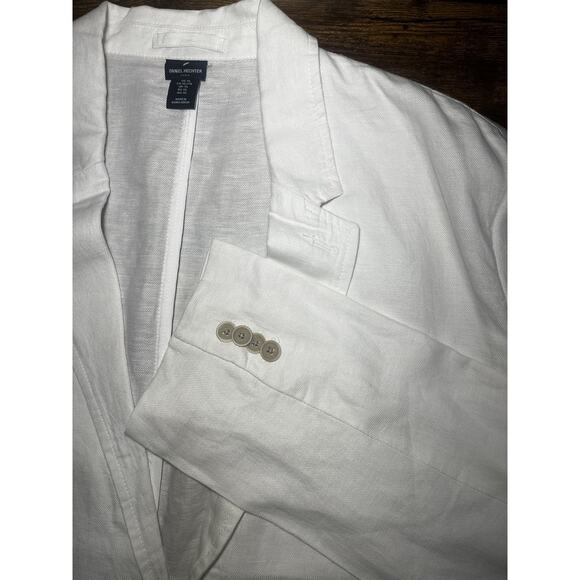 Daniel Hechter White Linen Blend Blazer Mens XL Two Button Casual Sport Coat - Picture 1 of 11